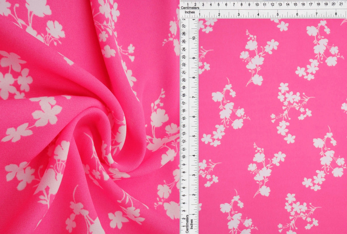 1 Yard Wool Dobby Floral Print Fabric, 58/59'' Wide 100% Polyester