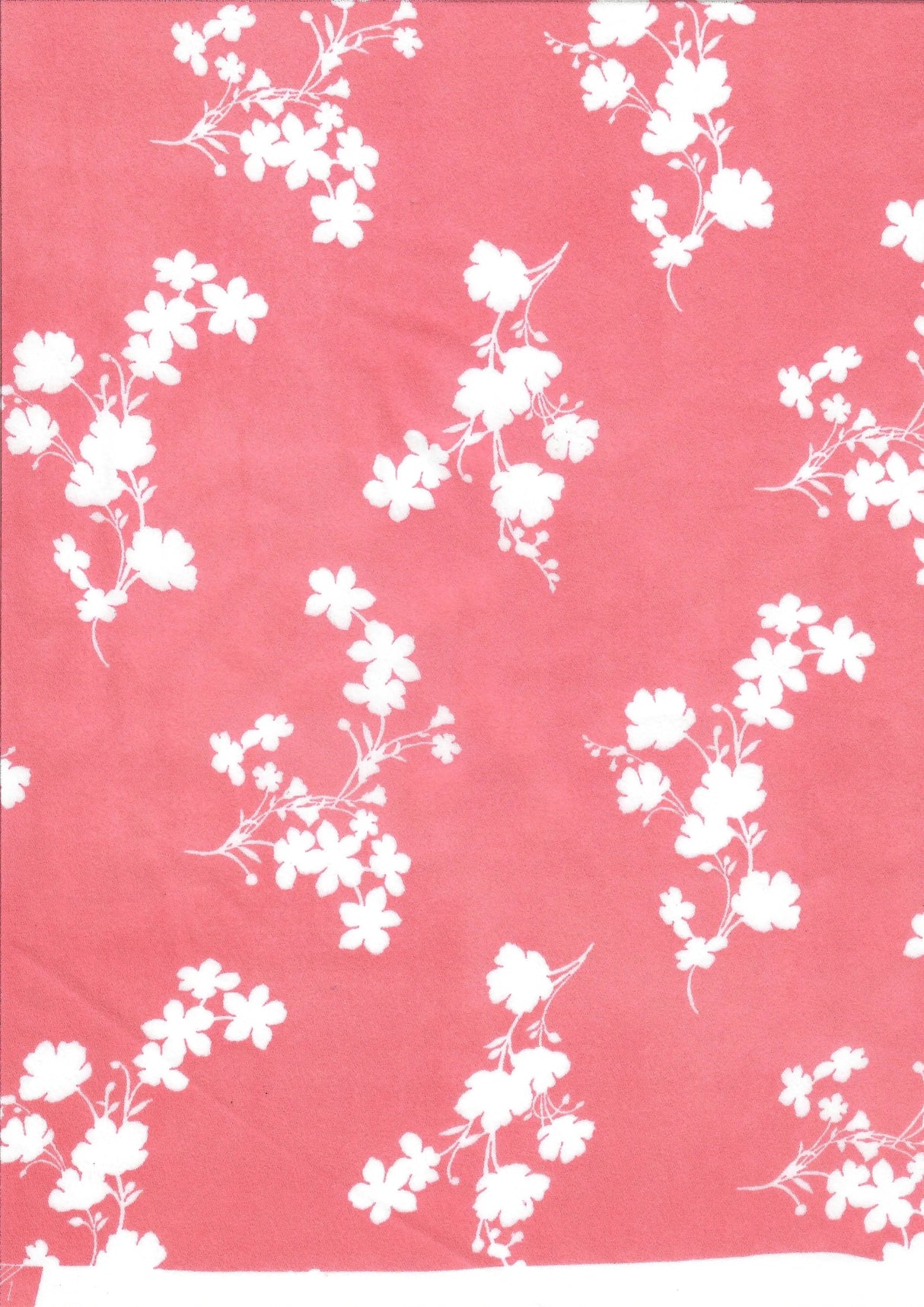 1 Yard Wool Dobby Floral Print Fabric, 58/59'' Wide 100% Polyester