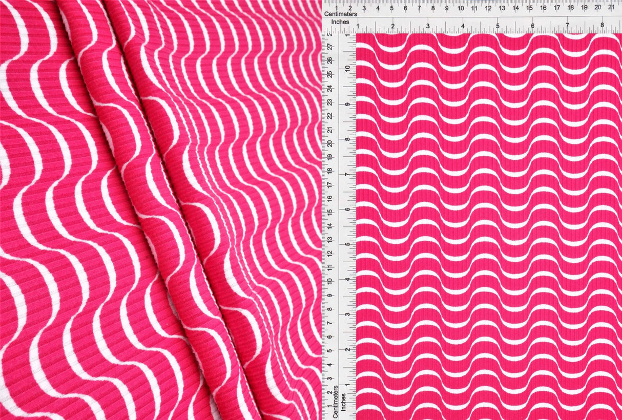 4x2 Yummy Rib Abstract Print Knit Soft & Lightweight Stretch Fabric, 58/60" Wide