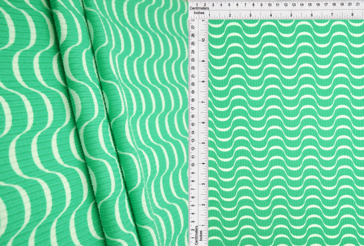 4×2 Yummy Rib Abstract Print Knit Soft Stretch Fabric 58/60'' Width for Apparel & Crafts