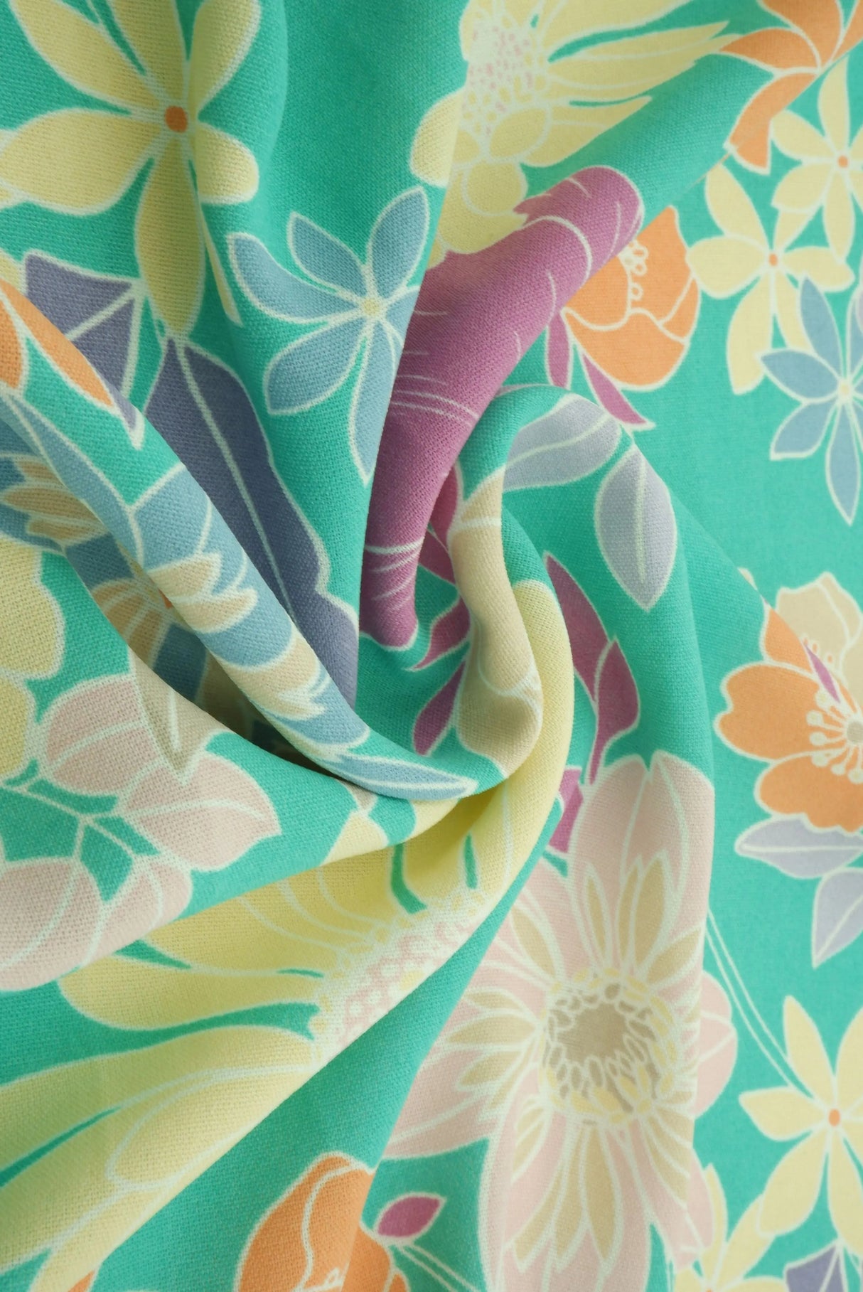 1 Yard Cey Flower Print Fabric, 58/59'' Wide 100% Polyester