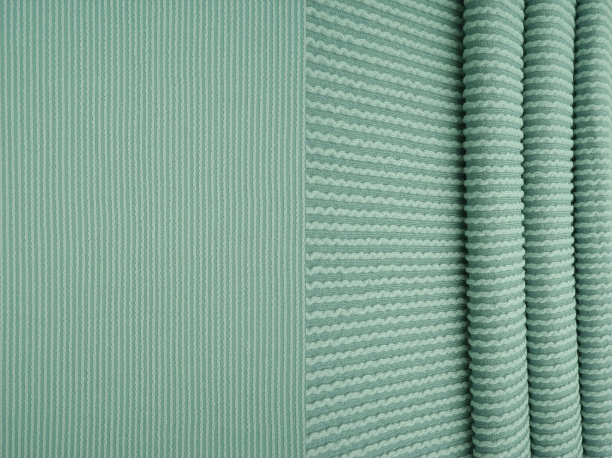 52" Knit Jacquard Rib Fabric 80% Polyester 15% Rayon 5% Spandex 230 GSM by Yard