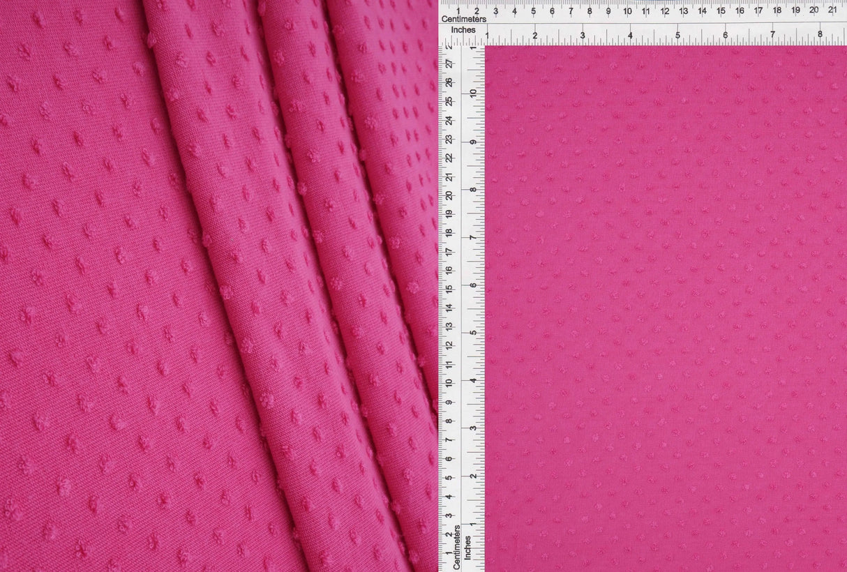 Knit Jacquard Swiss Dot Fabric 1 Yard Stretch Textured Lightweight 58/60" Wide