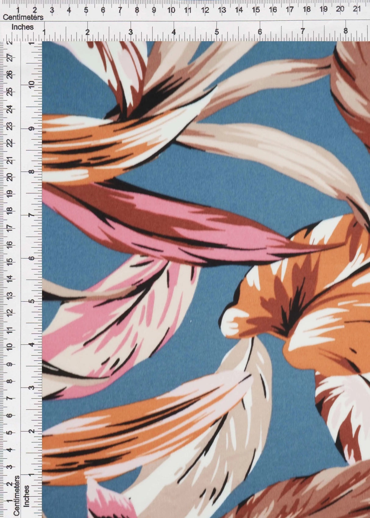 Leaf Print Brushed DTY Knit Fabric 96% Polyester, 4% Spandex 58/60" Wide