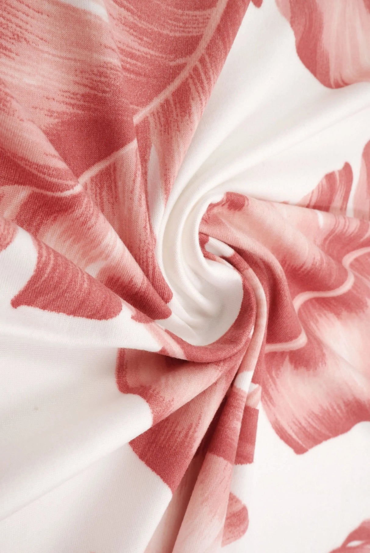 1 Yard Tropical Hawaiian Leaf DTY Brushed Knit Fabric Soft Stretch Polyester Spandex 58/60 Inches Wide