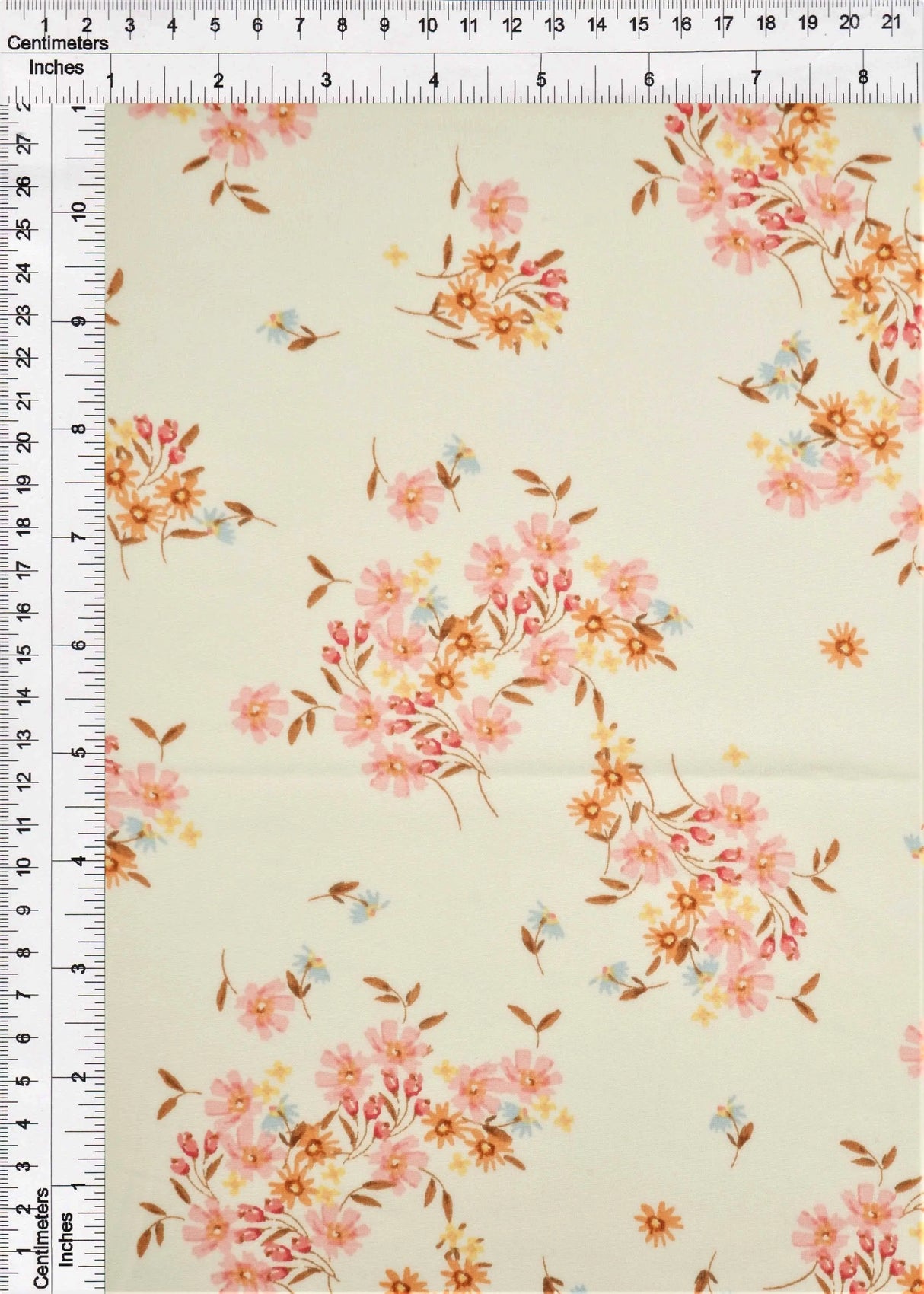 1 Yard Brushed DTY Ditsy Floral Print Knit Fabric 170 GSM, 58/60'' Wide Polyester Spandex Blend