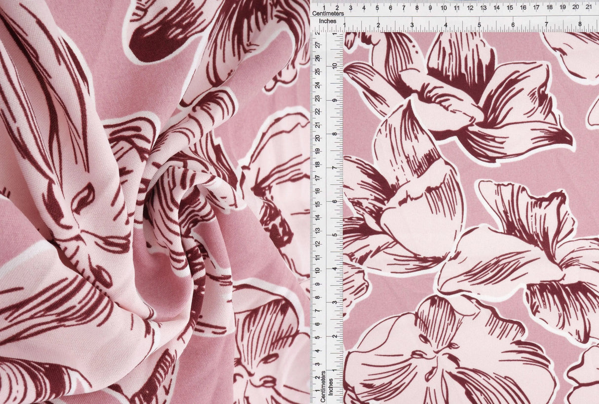 1 Yard Floral Cey Fabric, 58/59'' Wide 100% Polyester