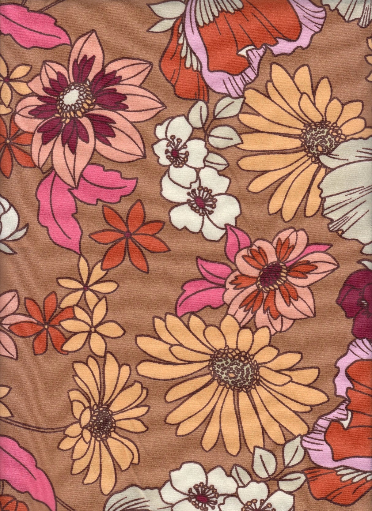 1 Yard Cey Flower Print Fabric, 58/59'' Wide 100% Polyester