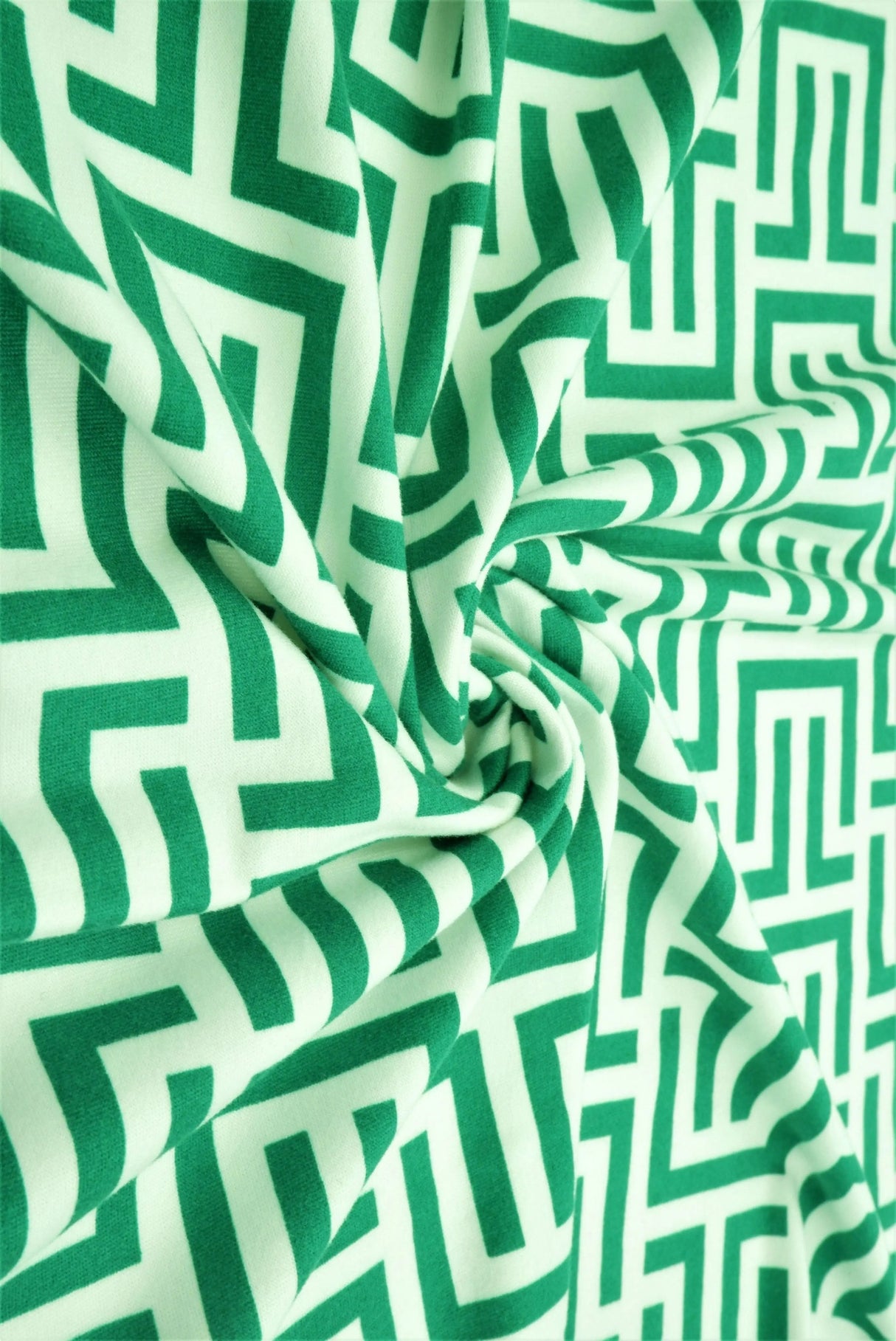 1 Yard DTY Brushed Retro Geo Greek Print Fabric 170 GSM Polyester Spandex Blend 58/60" Width