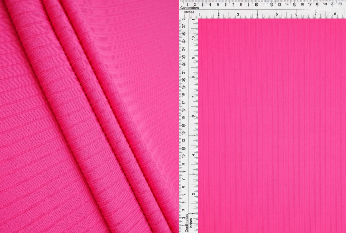 1 Yard 8x3 Yummy Rib Solid Knit Fabric 170 GSM, 58/60'' Wide Polyester Spandex Blend