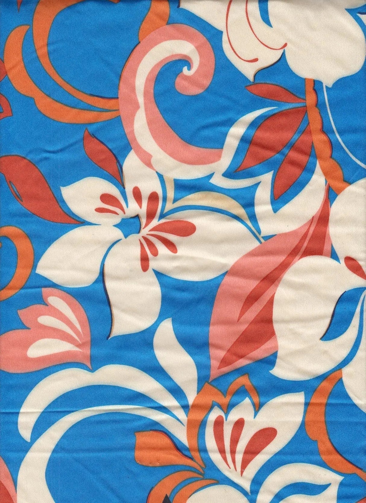 1 Yard Satin Pucci Floral Print Fabric, 57/58? Wide 100% Polyester