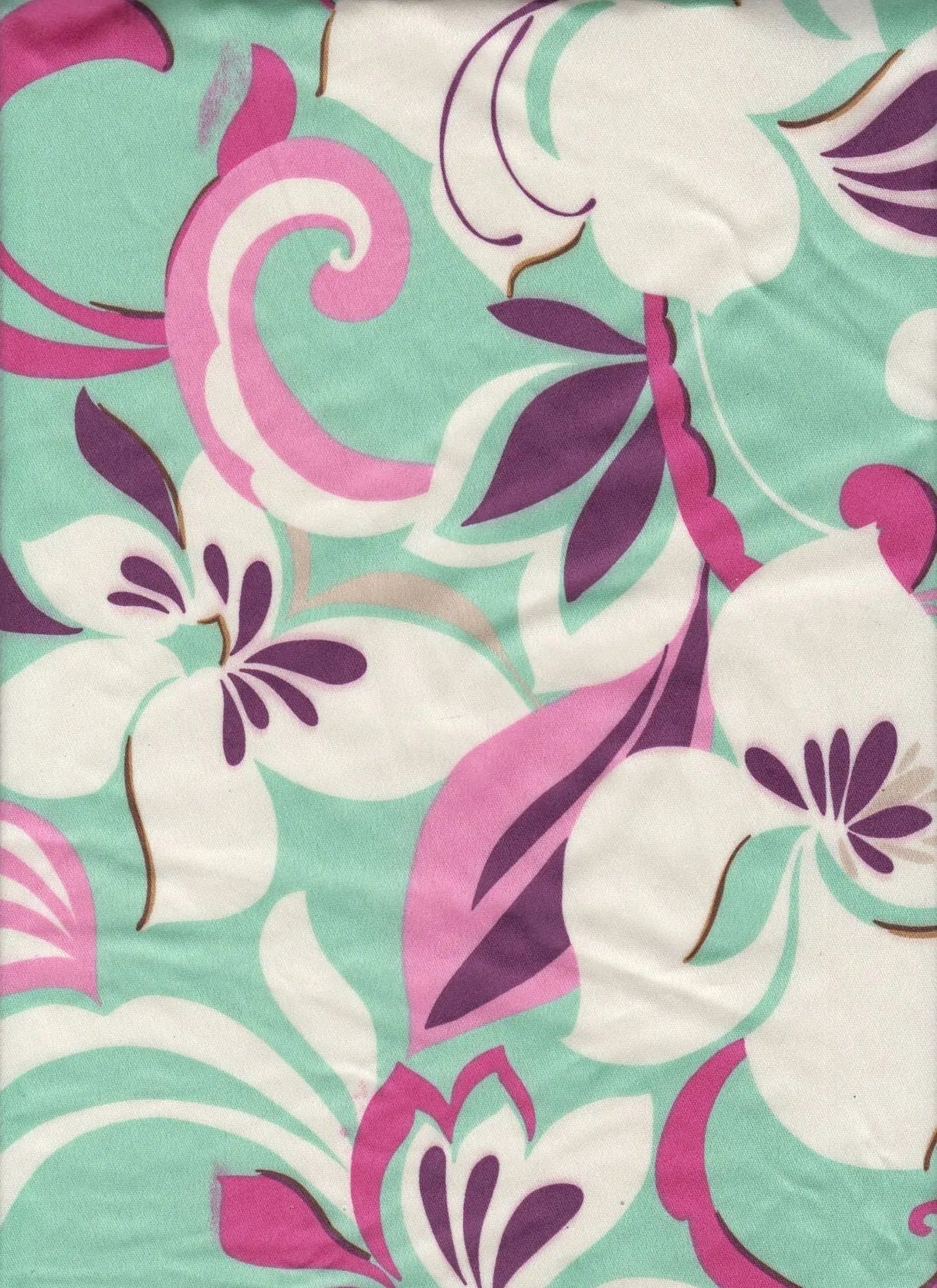 1 Yard Satin Pucci Floral Print Fabric, 57/58? Wide 100% Polyester