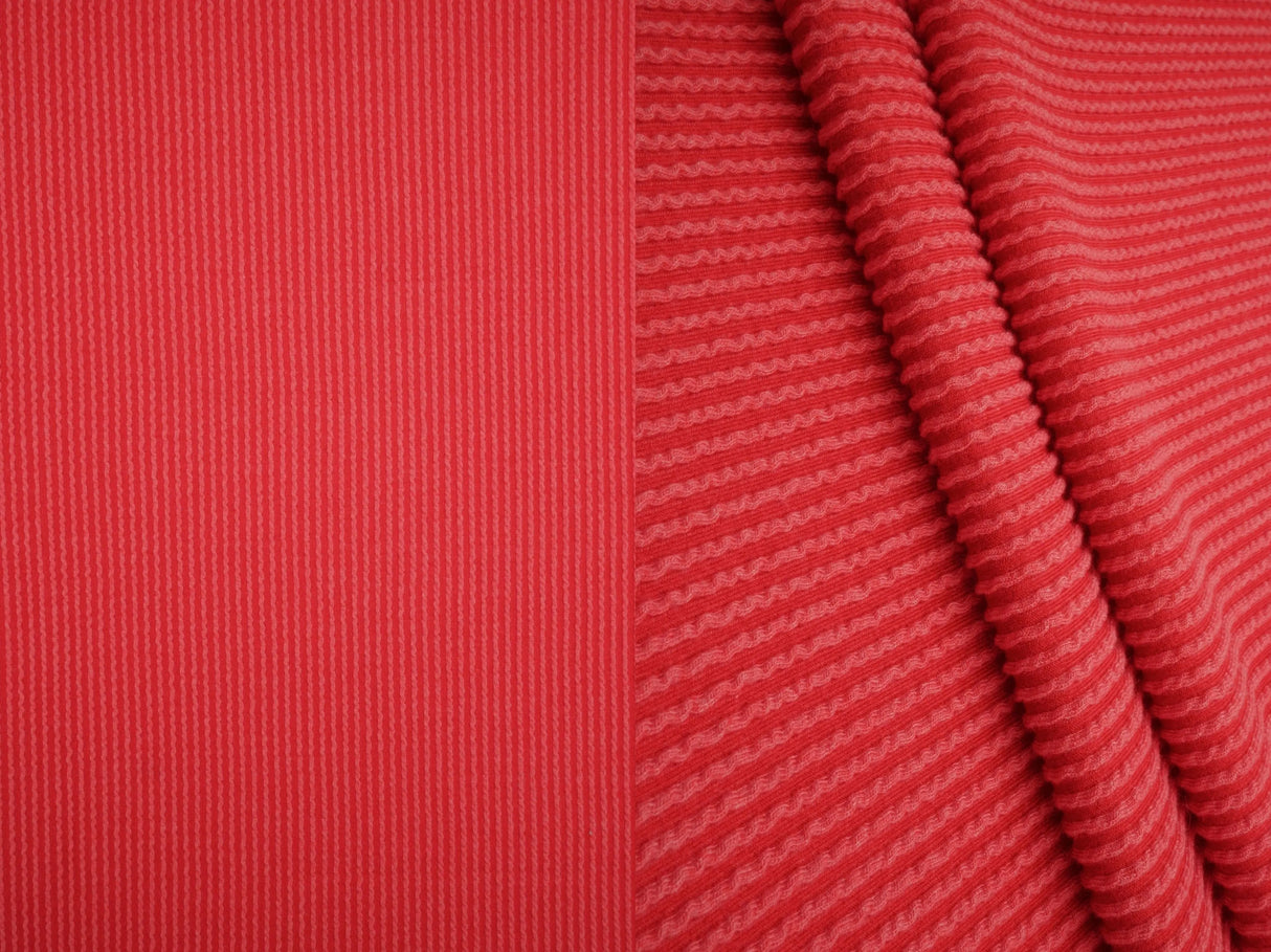 52" Knit Jacquard Rib Fabric 80% Polyester 15% Rayon 5% Spandex 230 GSM by Yard