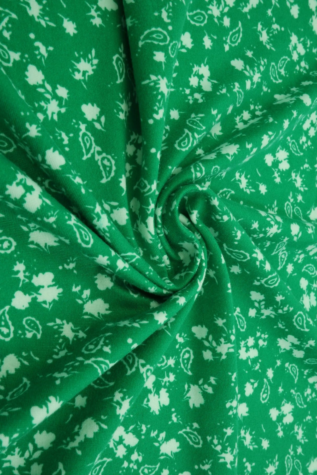 Floral Paisley Print Brushed DTY Knit Fabric 96% Polyester 58/60" Wide