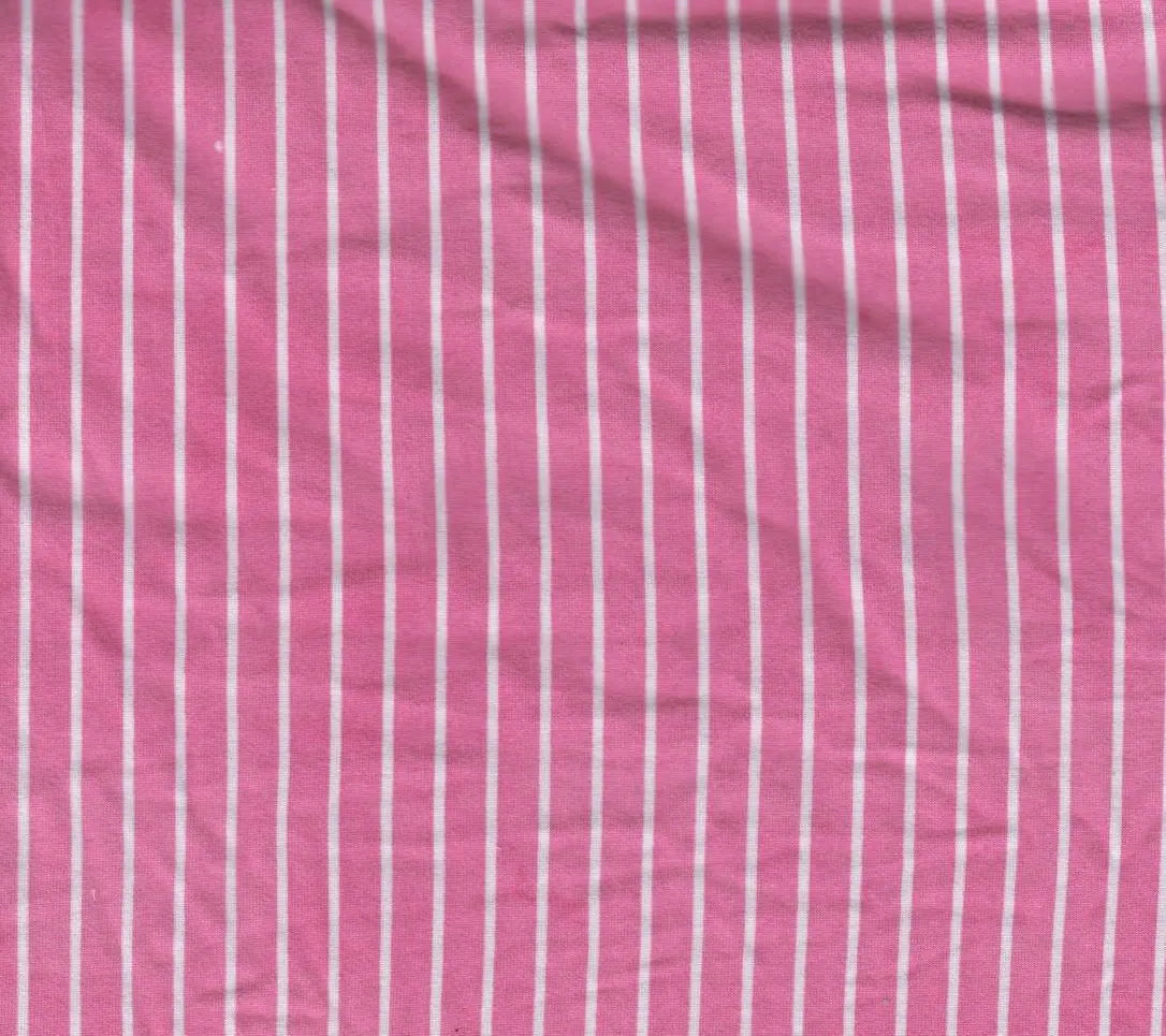 1 Yard Brushed DTY Vertical Stripe Print Knit Fabric 170 GSM, 58/60'' Wide Polyester Spandex Blend