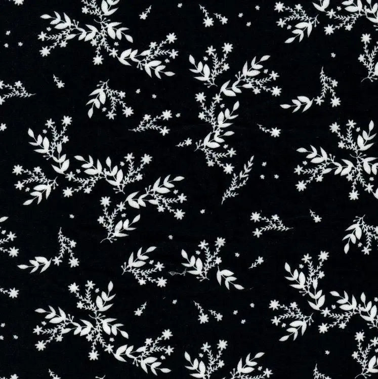 1 Yard Brushed DTY Leaf Print Knit Fabric 170 GSM, 58/60'' Wide Polyester Spandex Blend