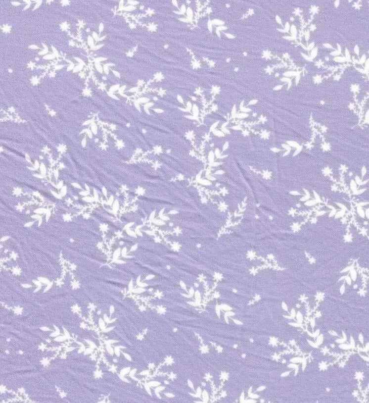 1 Yard Brushed DTY Leaf Print Knit Fabric 170 GSM, 58/60'' Wide Polyester Spandex Blend