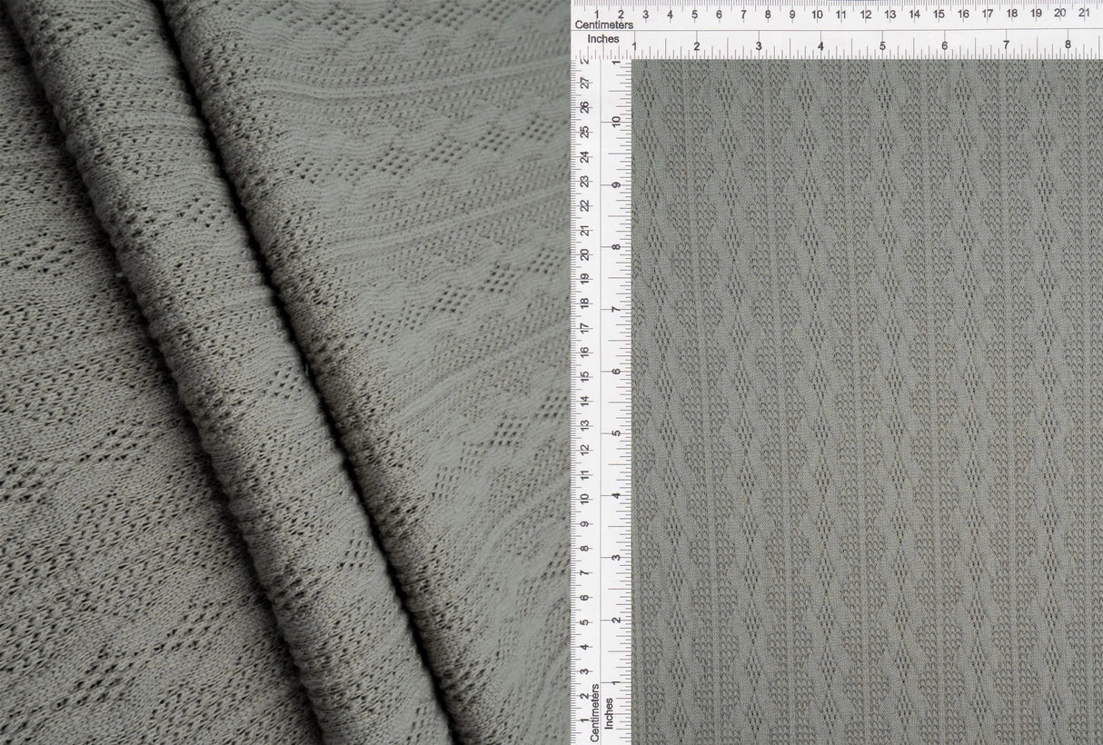 Cable Knit Jacquard Sweater Fabric, Heavyweight Stretch Knit 58/60" Wide