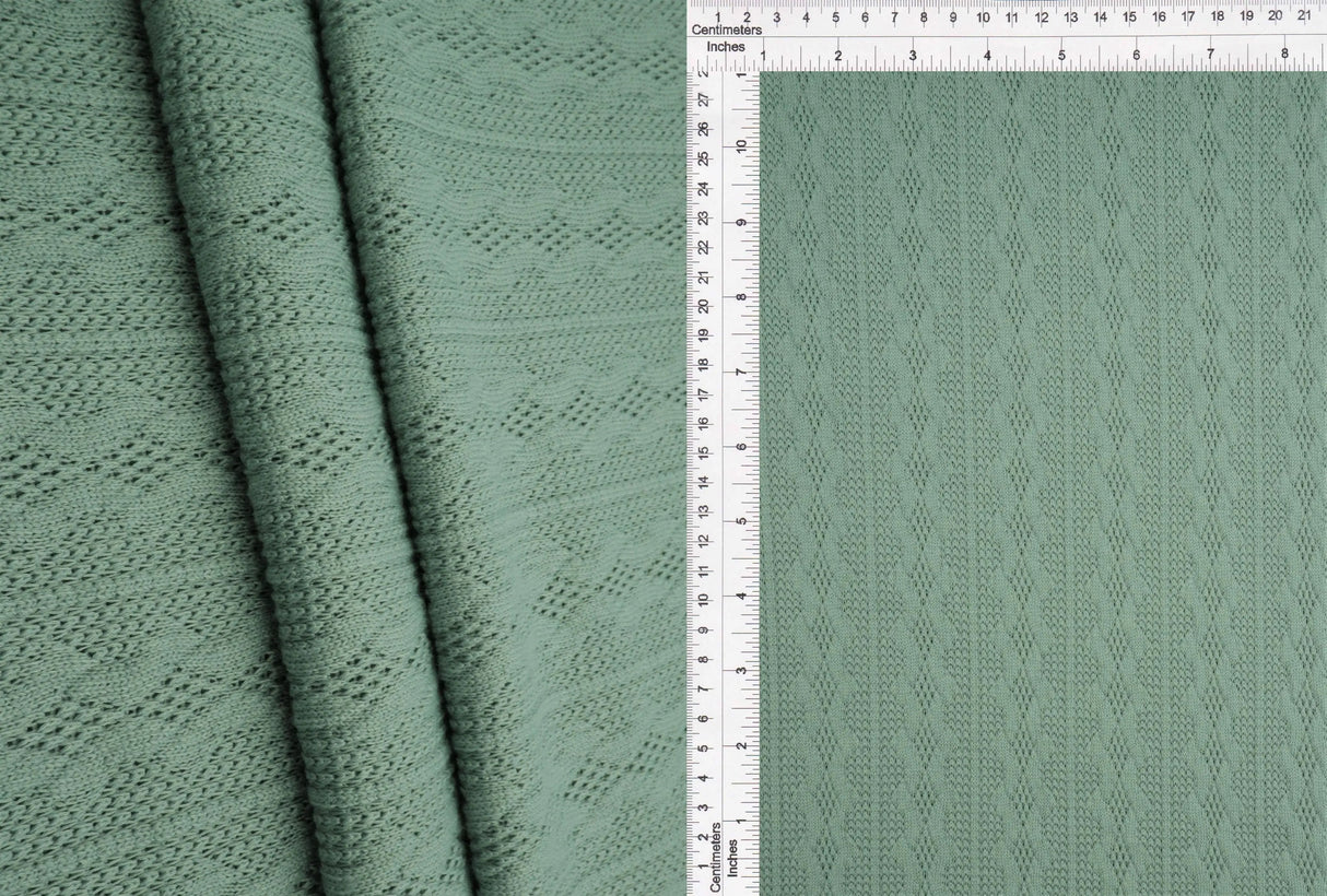 Cable Knit Jacquard Sweater Fabric, Heavyweight Stretch Knit 58/60" Wide