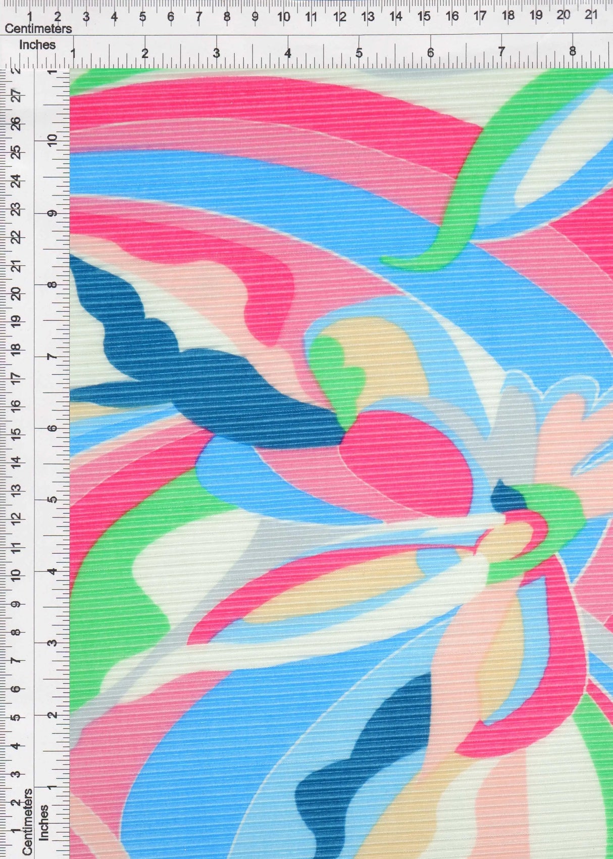 1 Yard Bodre Pleated Pucci Floral Knit Fabric 150 GSM, 58/59'' Wide 100% Polyester Fuchsia Multi