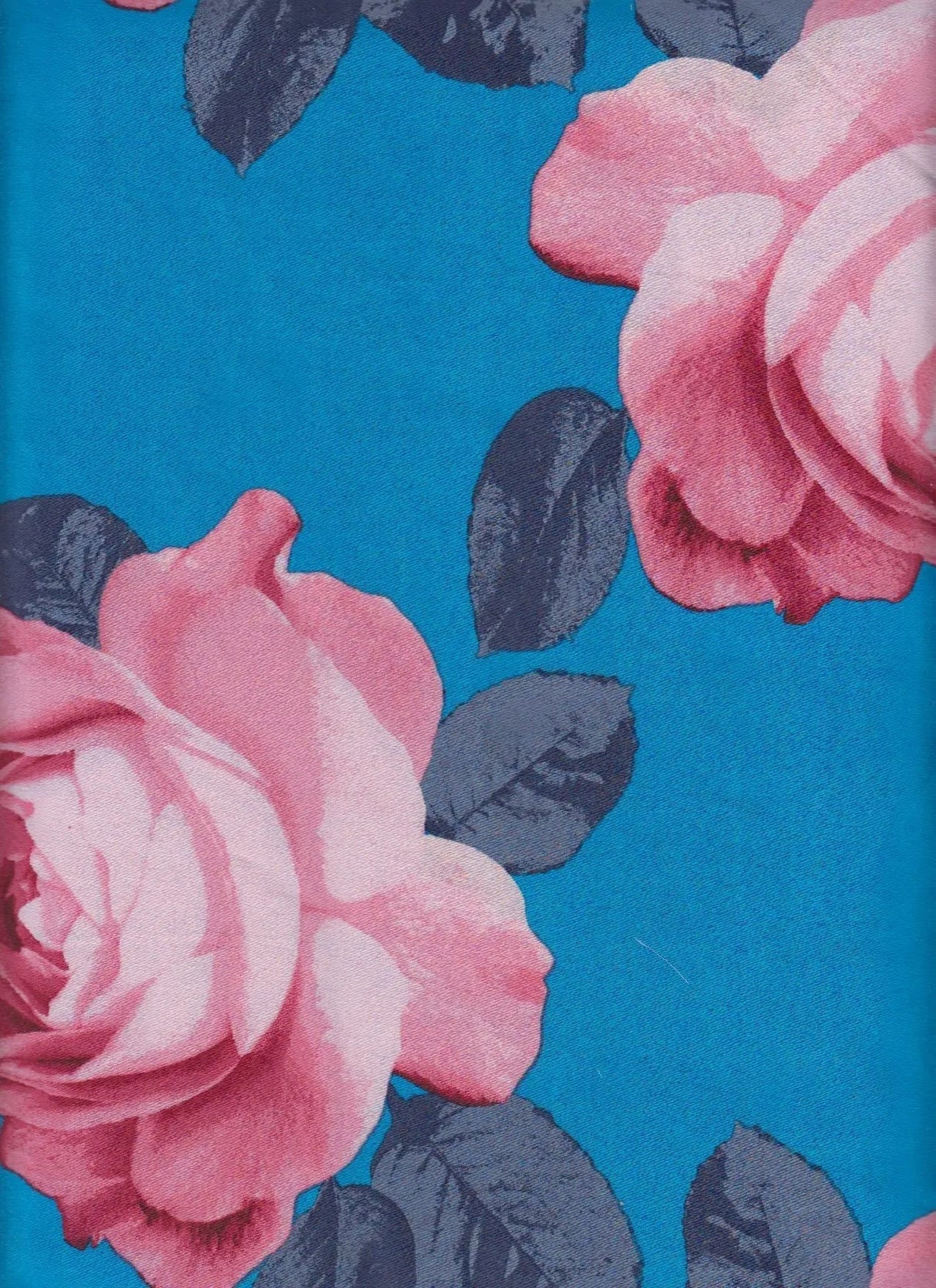 1 Yard Satin Floral Print Fabric, 58/59'' Wide 100% Polyester