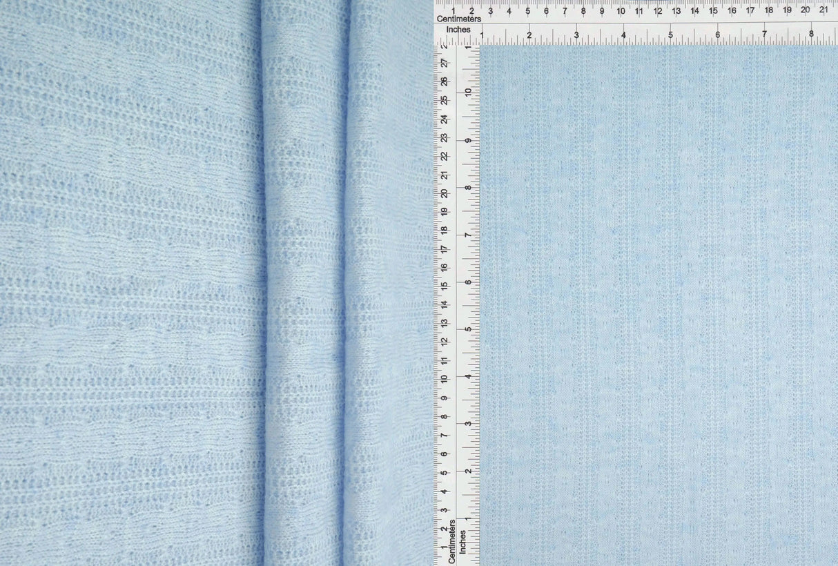 Jacquard Cable Knit Sweater Fabric, Heavyweight Stretch Polyester Spandex 58/60” Wide