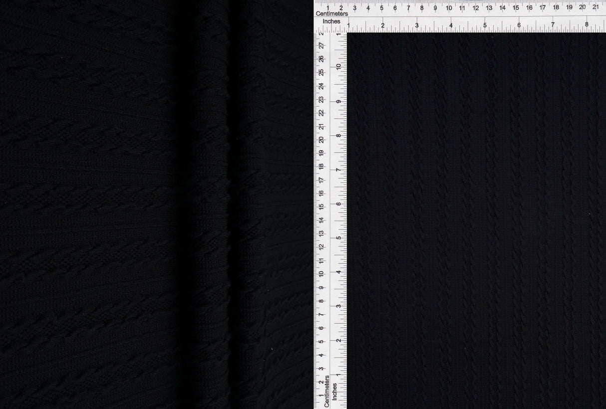 1 Yard Braid Jacquard Knit Fabric 220 GSM, 58/59'' Wide Polyester Spandex Blend