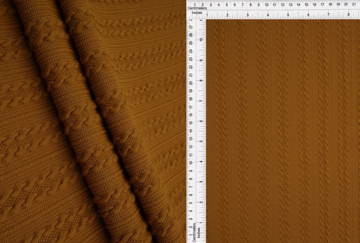 1 Yard Braid Jacquard Knit Fabric 220 GSM, 58/59'' Wide Polyester Spandex Blend