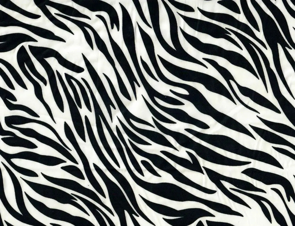 Satin Stretch Zebra Animal Print Fabric, 97% Polyester, 3% Spandex, 58" Wide