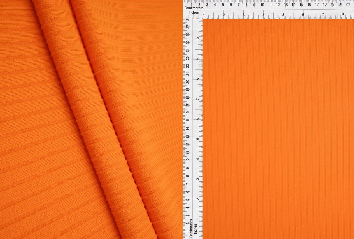 Solid 8x3 Rib Knit Fabric 58/60" Wide, Ideal for Tops & Dresses