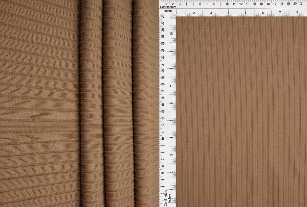1 Yard 8x3 Yummy Rib Solid Knit Fabric, 58/60'' Wide Polyester Spandex Blend