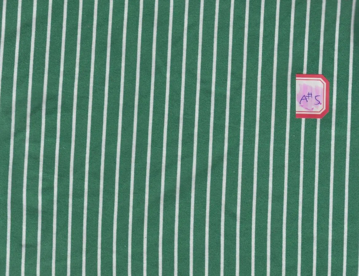 1 Yard Brushed DTY Vertical Stripe Print Knit Fabric 170 GSM, 58/60'' Wide Polyester Spandex Blend