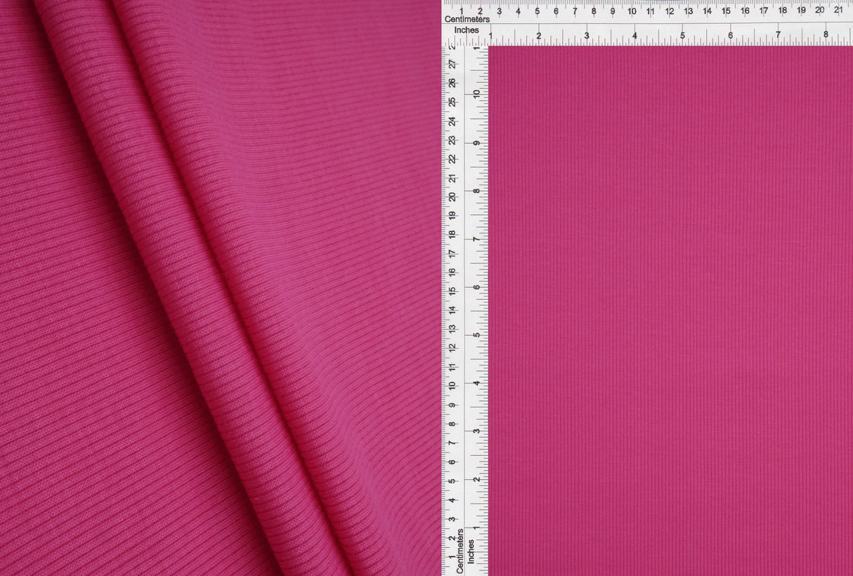 1 Yard Rib 2x1 Solid Knit Fabric, 54/56'' Wide Polyester Spandex Blend