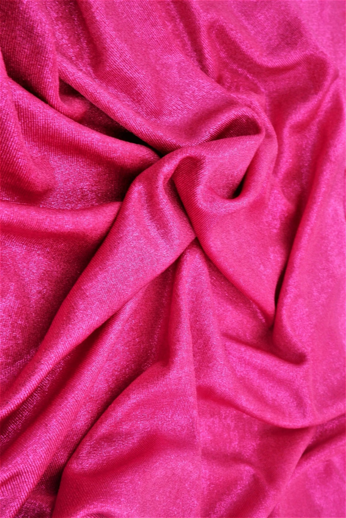 1 Yard Slinky 1x1 Rib Knit Fabric with Foil Finish 240 GSM, 52'' Wide Polyester Spandex Blend