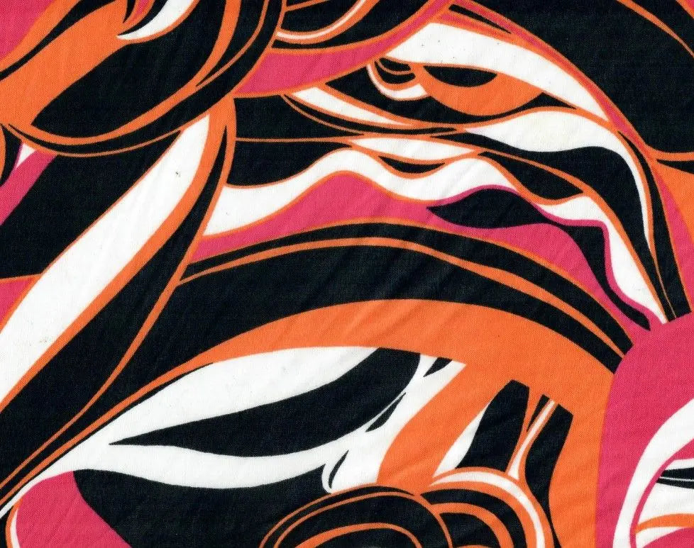 1 Yard Bodre Interlock Pleated Abstract Print Knit Fabric 150 GSM, 58/59? Wide 100% Polyester