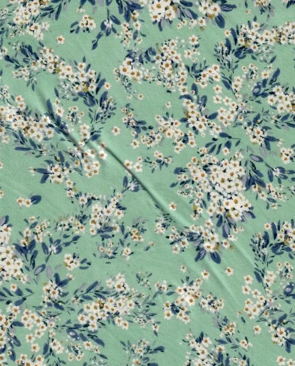 Brushed Floral Knit Fabric Soft Stretch Flower Print 58/60" Wide