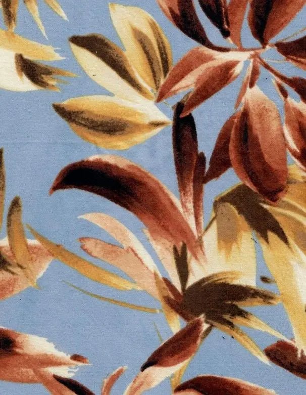 Tropical Leaf Print Fabric DTY Brushed Knit Soft Stretch 58/60" Wide