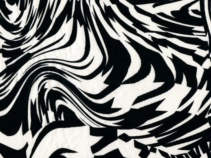 1 Yard DTY Abstract Print Knit Fabric 180 GSM, 58/60'' Wide Polyester Spandex Blend