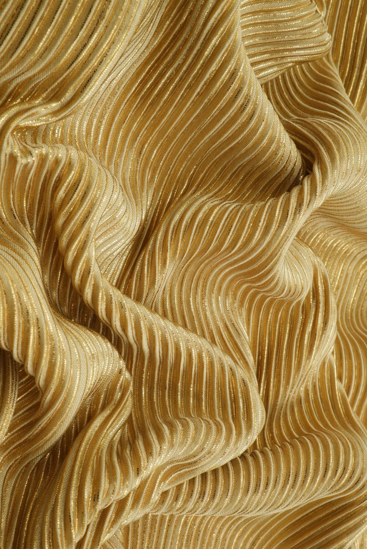 1 Yard Bodre Pleated Jersey Knit Fabric with Foil 150 GSM, 58/60'' Wide 100% Polyester