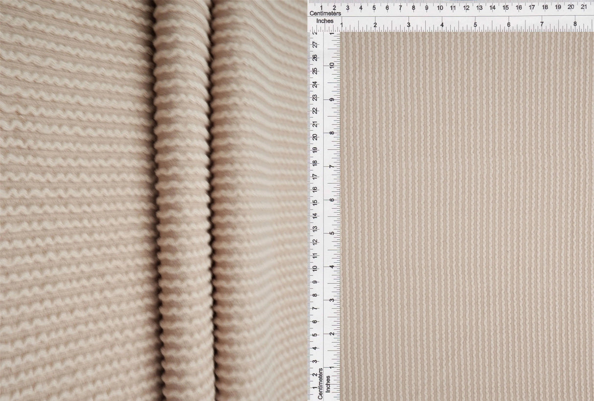 52" Knit Jacquard Rib Fabric 80% Polyester 15% Rayon 5% Spandex 230 GSM by Yard