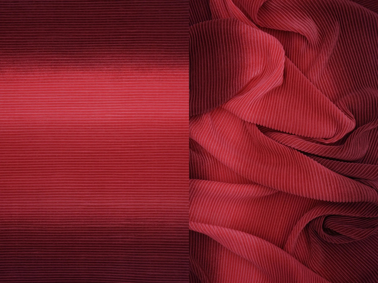 1 Yard Pleated Ombre Print Bodre Interlock Fabric 150 GSM 100% Polyester 58/59" Width