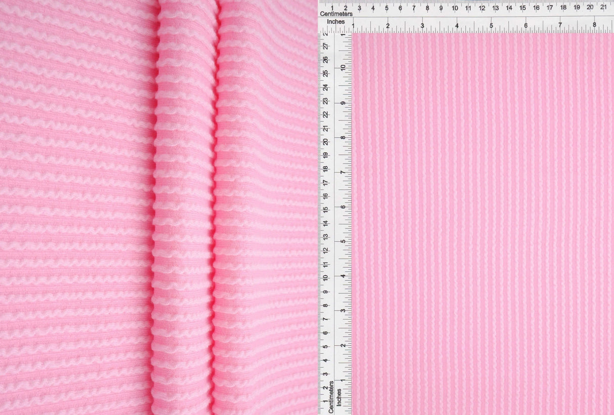 52" Knit Jacquard Rib Fabric 80% Polyester 15% Rayon 5% Spandex 230 GSM by Yard