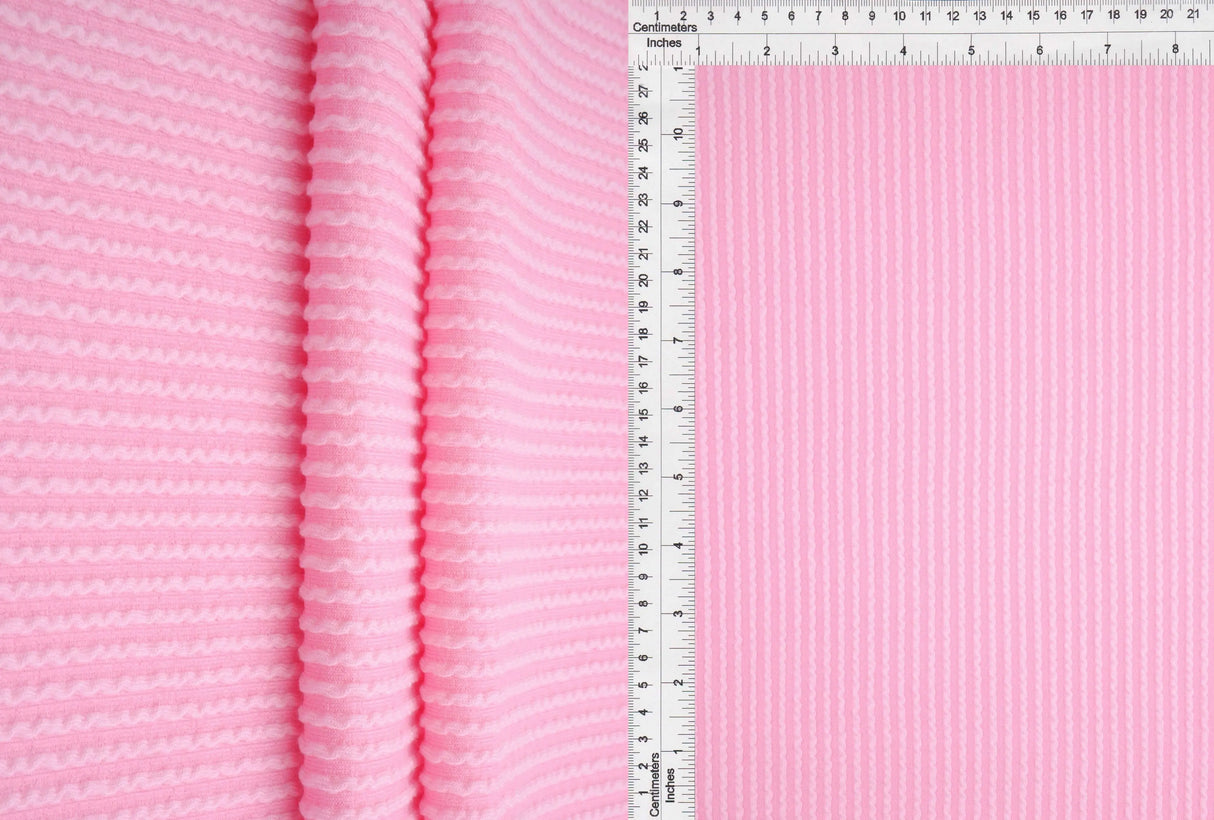 52" Knit Jacquard Rib Fabric 80% Polyester 15% Rayon 5% Spandex 230 GSM by Yard
