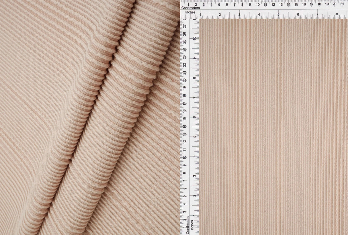 1 Yard Variegated Jacquard Rib Fabric 230 GSM Polyester Rayon Spandex Blend 52/54" Width