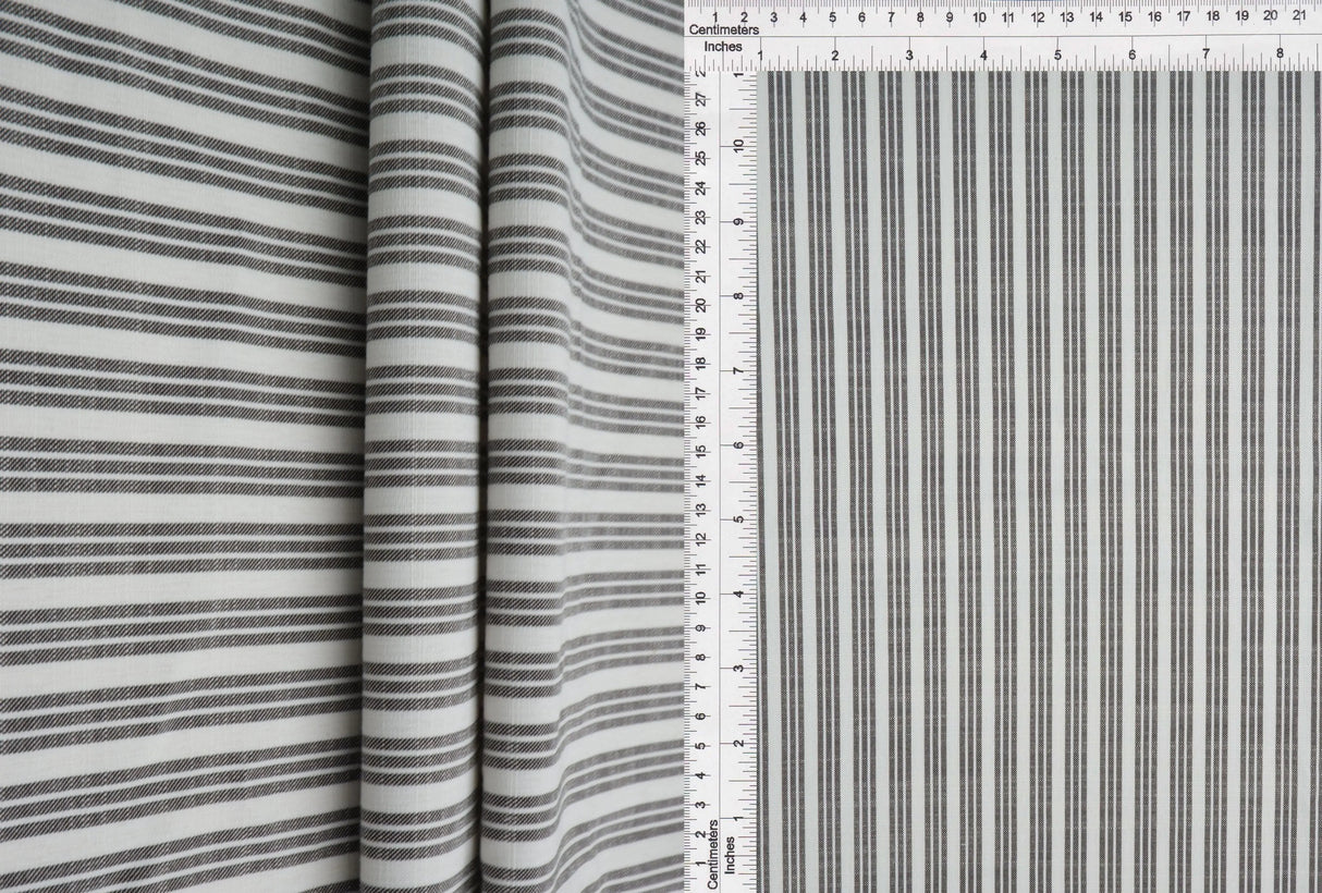 Triple Stripe Poplin Woven Fabric Poly Rayon Blend, 57/58" Wide