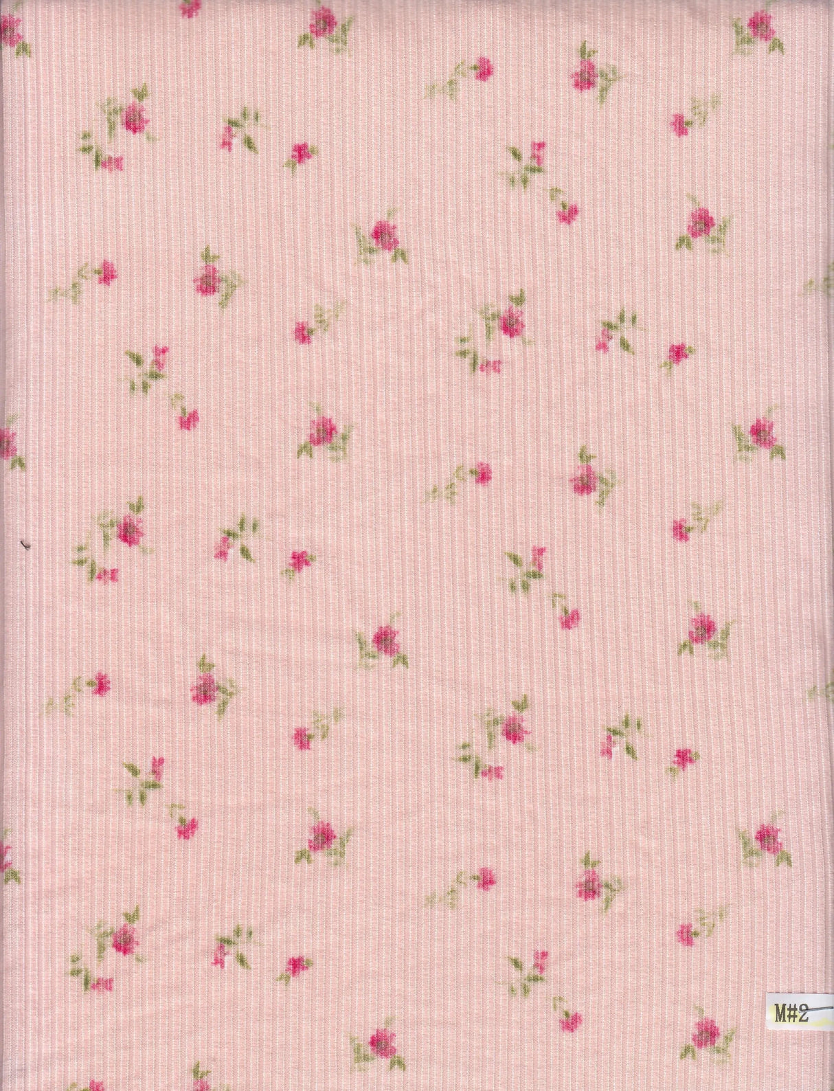 Soft 4×2 Yummy Rib Knit Fabric with Ditsy Floral Print, 87% Polyester, 13% Spandex & 58/60? Wide
