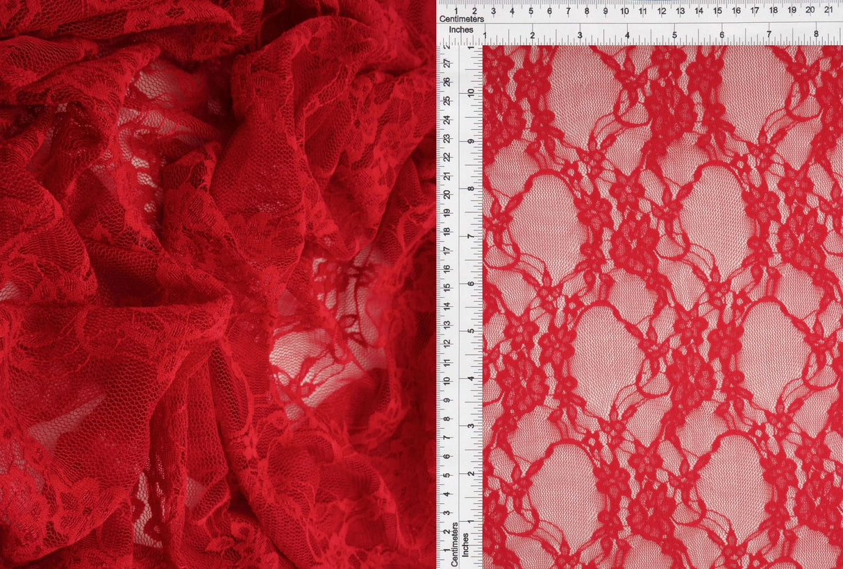 1 Yard Floral Lace Fabric, 58/60'' Wide Nylon Spandex Blend