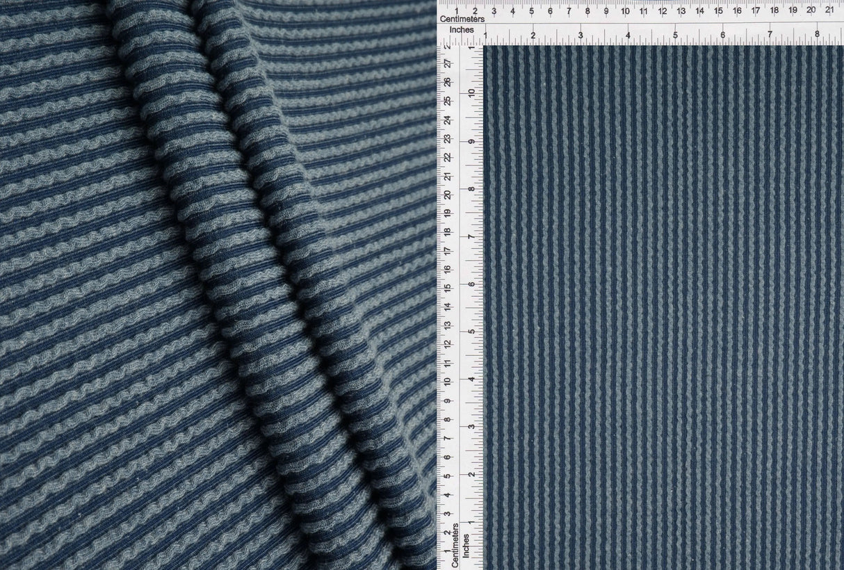 52" Knit Jacquard Rib Fabric 80% Polyester 15% Rayon 5% Spandex 230 GSM by Yard