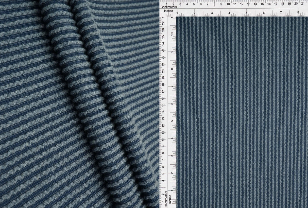 52" Knit Jacquard Rib Fabric 80% Polyester 15% Rayon 5% Spandex 230 GSM by Yard