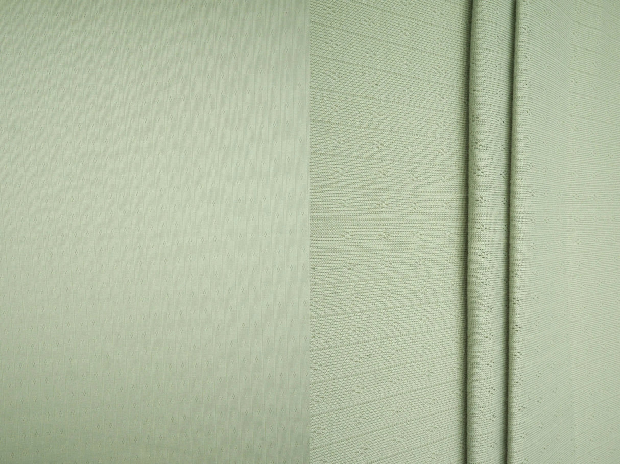 1 Yard Cotton Style Pointelle Rib Knit Fabric 170 GSM Poly Rayon Blend 68/70" Width